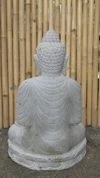 Product image 6 of the product “Seated Buddha made of Riverstone in Dharmachakra gesture of wheel of the teaching of the Dharma, H. 80cm. ”